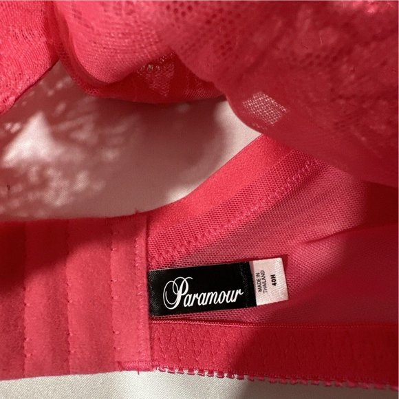 NWT Paramour [ 40H ] Peridot Unlined‎ Lace Bra in Honeysuckle Pink - Picture 8 of 14